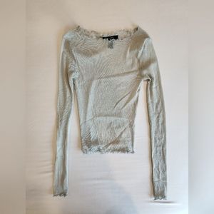 Gray/Silver Mesh Long Sleeve